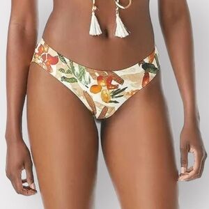 P177 Vince Camuto NEW Bone Shirred Floral Hipster Swim Bottoms Large Auction